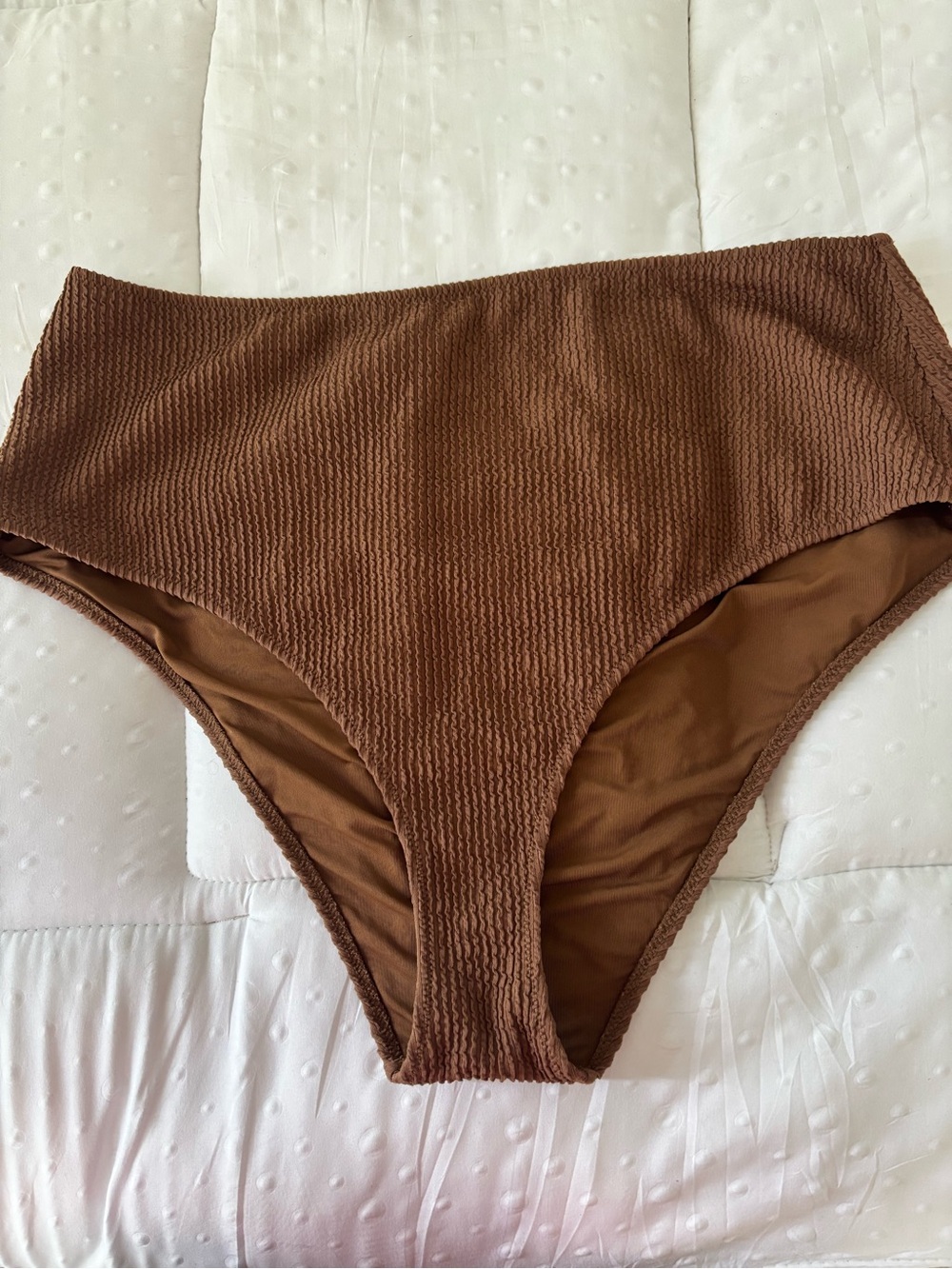 aerie Brown High-Waist Ribbed Bikini Bottoms